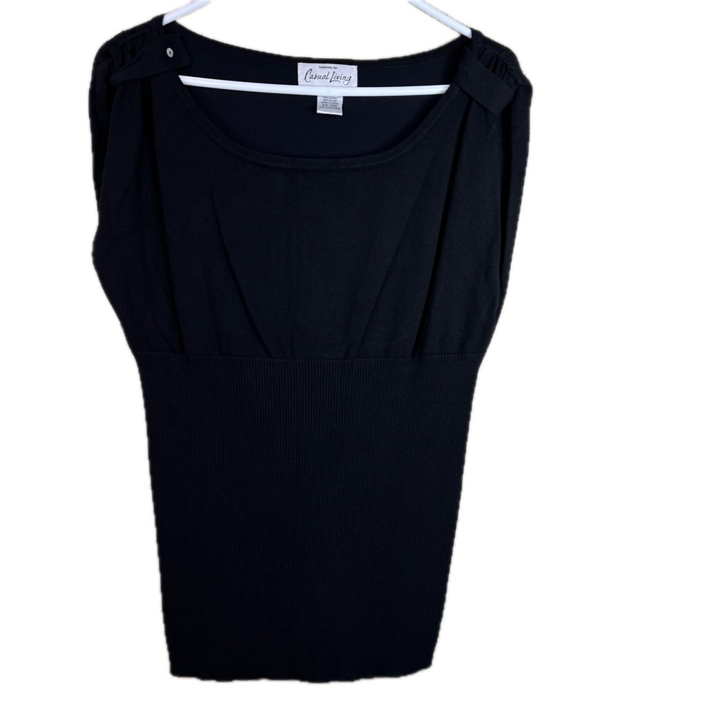 Casual Living Size Large Shirred Ribbed Sleeveless Lightweight Sweater Vintage